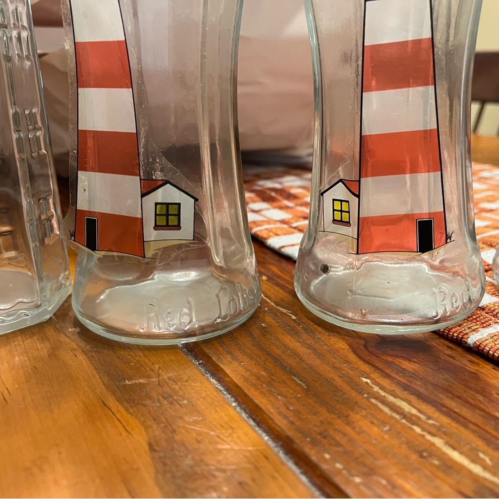 Red lobster lighthouses glasses